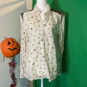 Vintage LANGE blouse with structures shoulders size 42